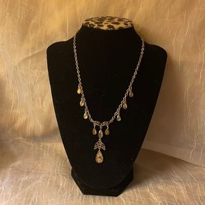 Cookie Lee gold colored opalescent Seashell Necklace W/extender chain